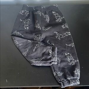 Black Dino Print Kids sweat Pants 3t